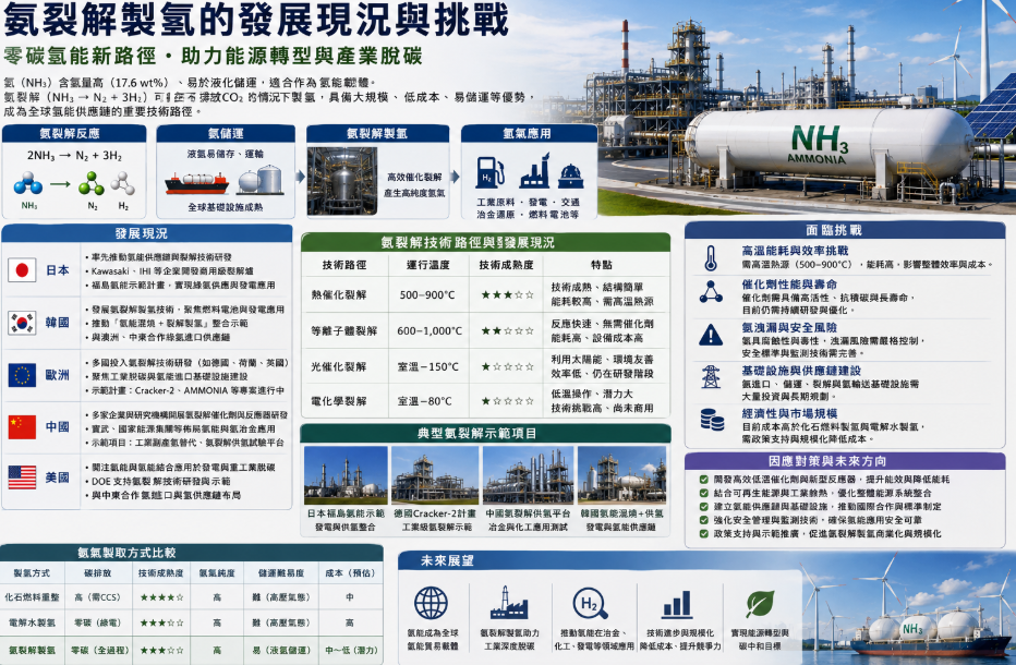 氨裂解製氫的發展現況與挑戰