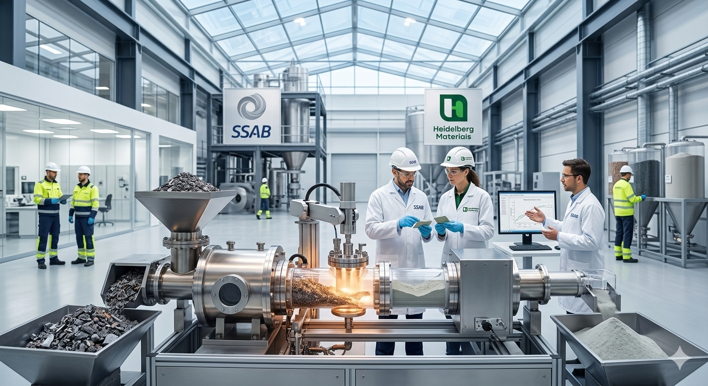 SSAB與Heidelberg Materials推進電弧爐渣製成綠色結合劑