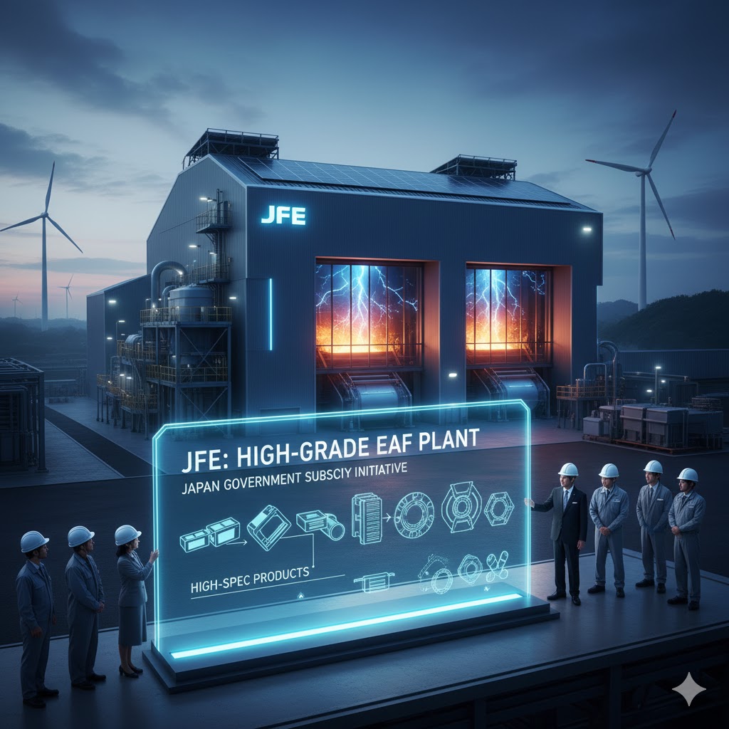 JFE獲日本政府補助，將新建可生產高規產品之電爐 